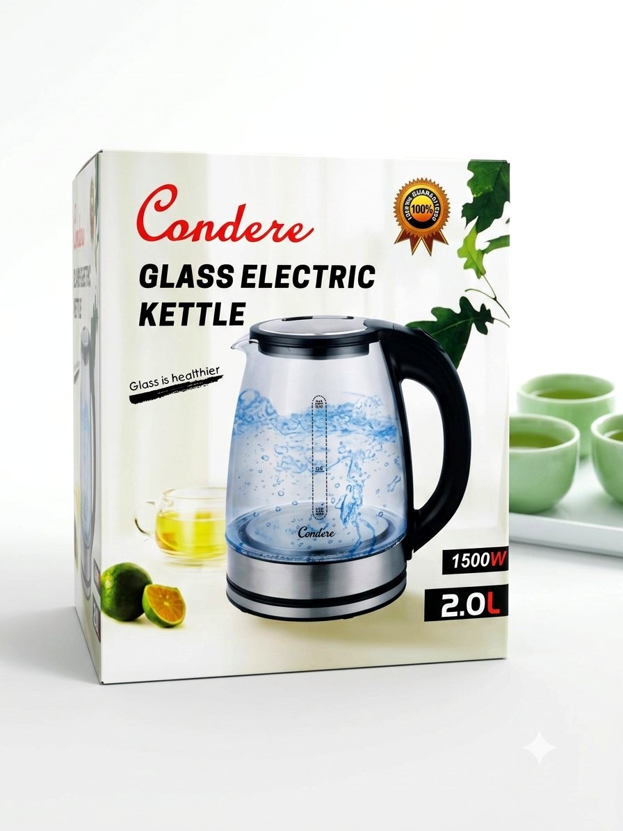 2.0L Glass Electric Kettle – 1500W